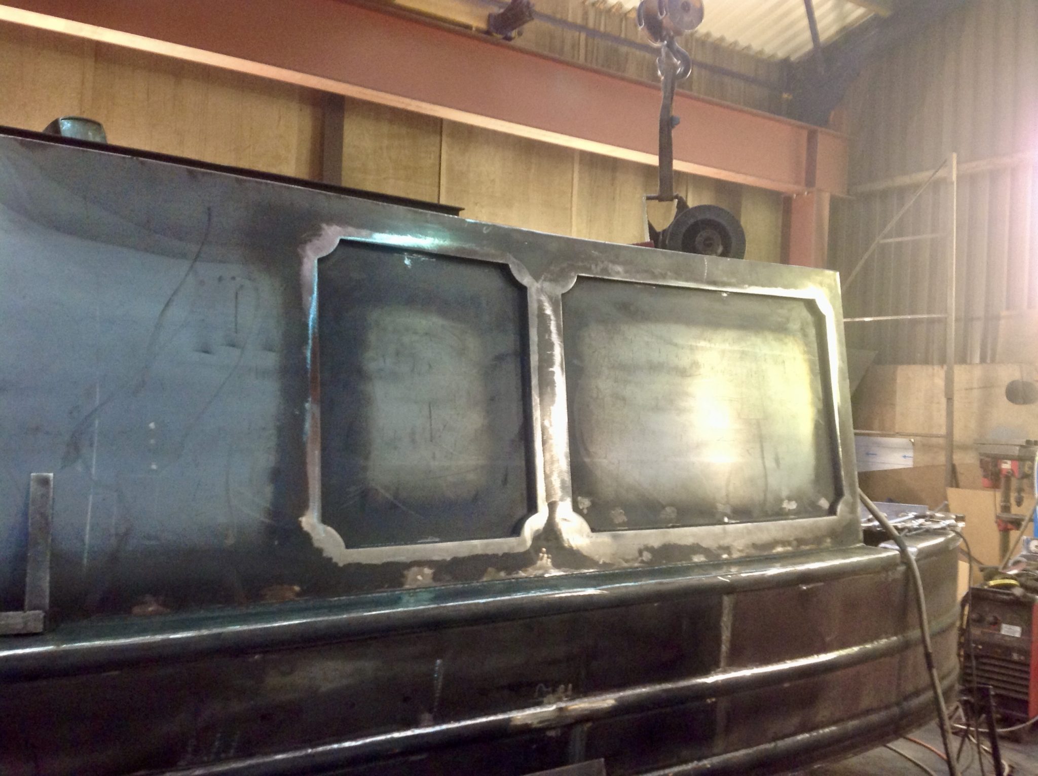 Bluewater steel hull prepared in primer