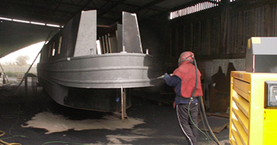 Shot-blasted hull surface